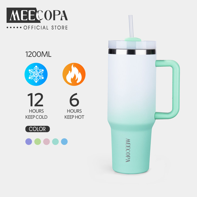 MEECOPA-Stainless Steel Double-layer Straw Cup Portable Car Insulated Cup